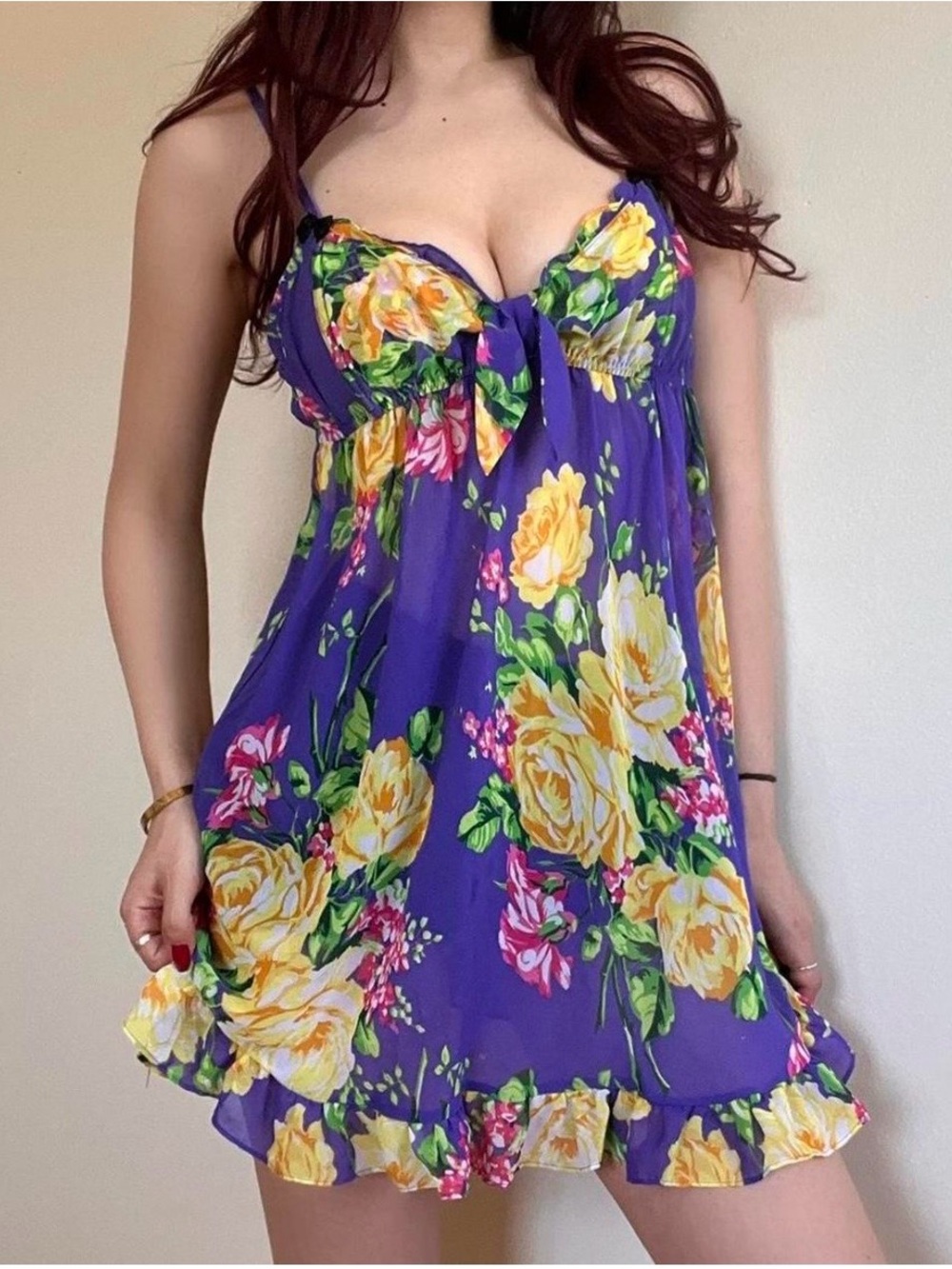 Betsey Johnson Vintage Midnight Garden, Romance, Babydoll, Gown, Ruffles 2X